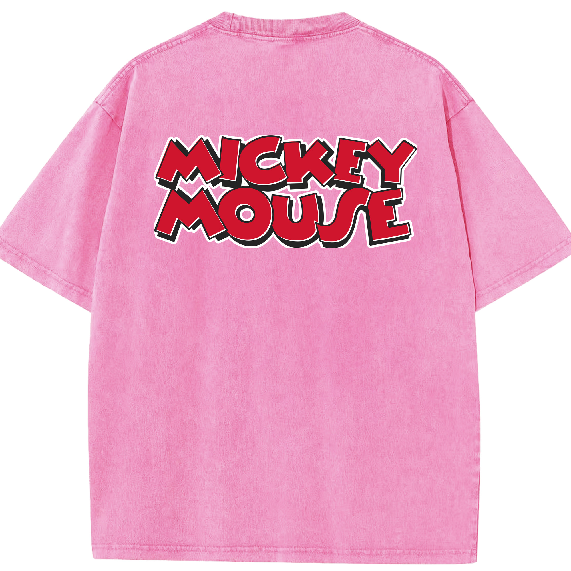 （画像用） ミッキーマウス Mickey Mouse 綿100% ヴィンテージ風 半袖Tシャツ（背面プリント）